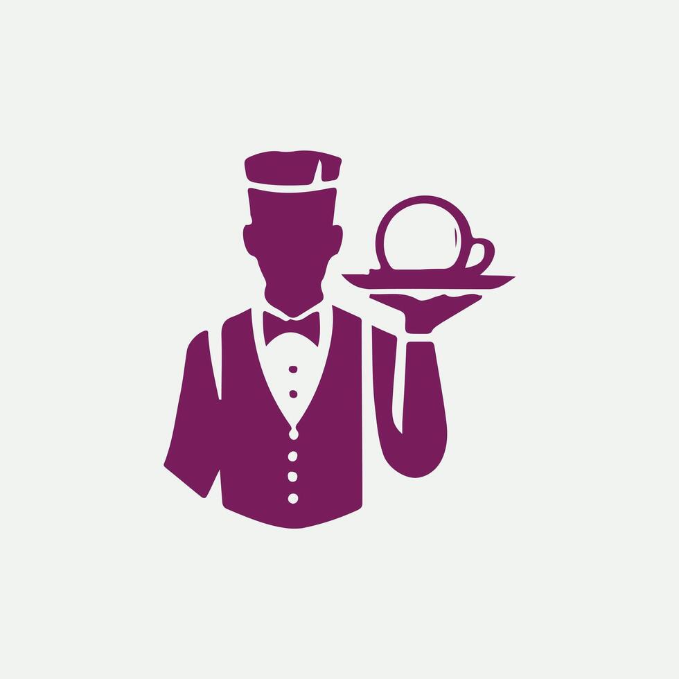 The Serving Crew waiter logo vector