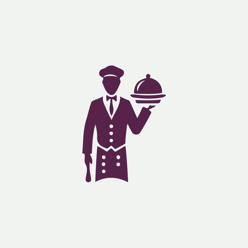 Serve Champ waiter logo vector