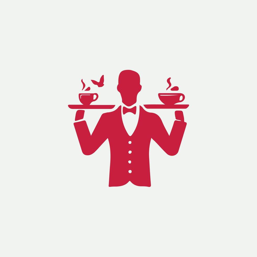 The Tending Edge waiter design vector