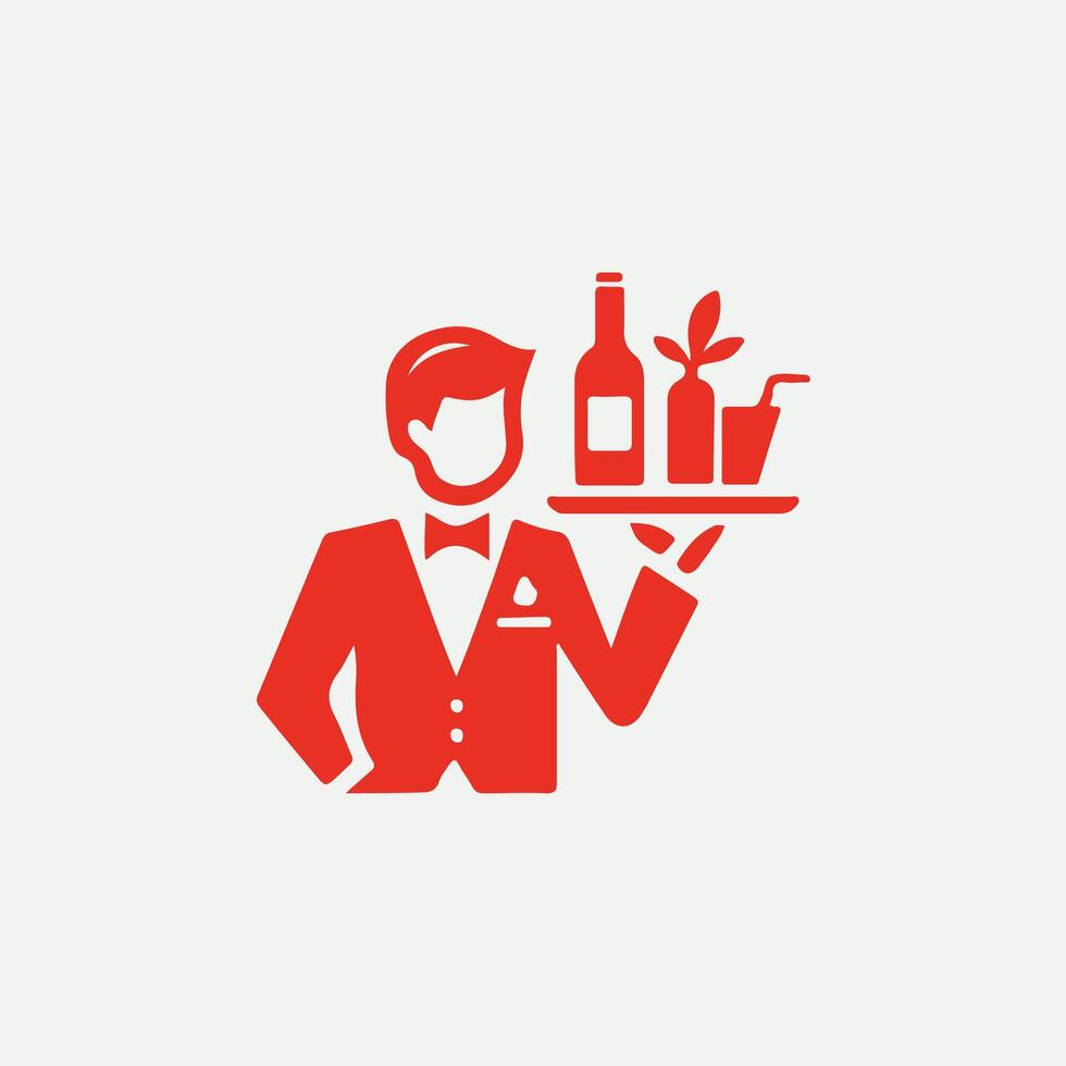 Waiter Tenders waiter design vector