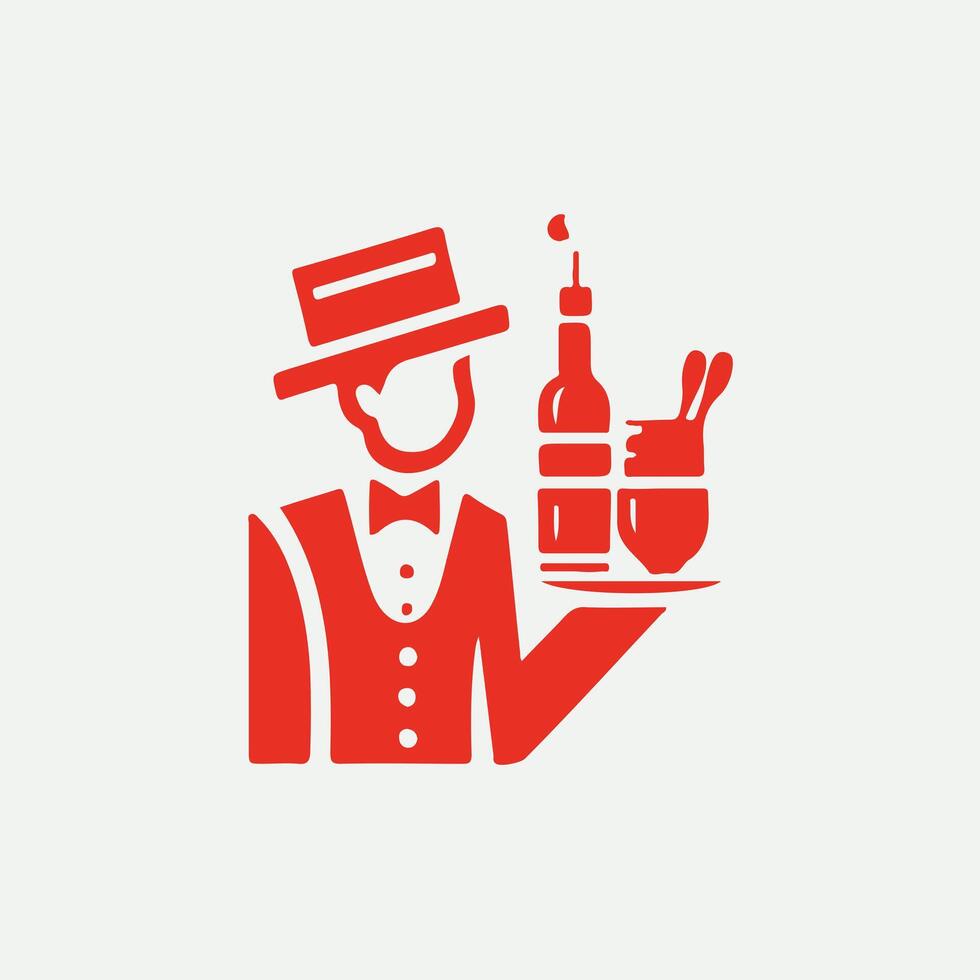 Serve Vibe waiter design vector