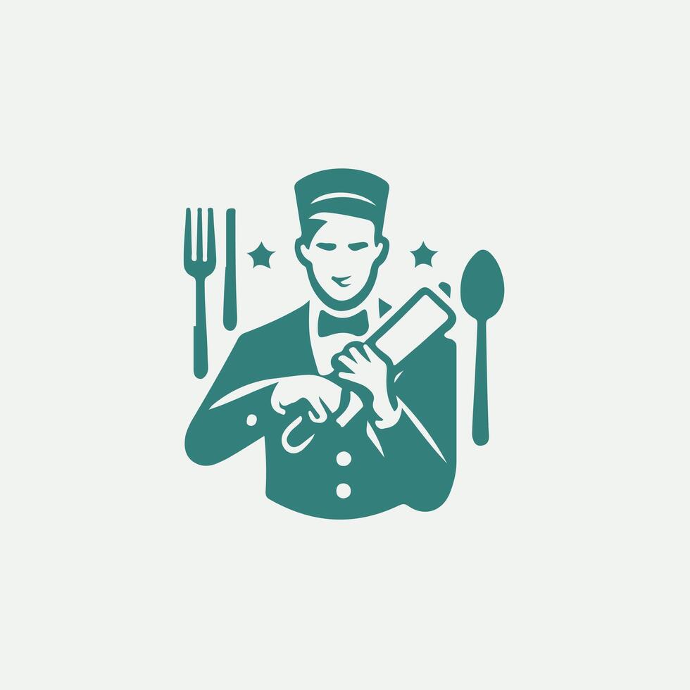 Speedy Tenders waiter design vector