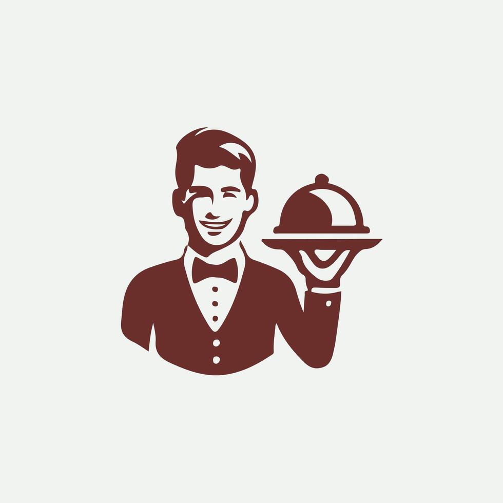 Serve Crafted waiter design vector