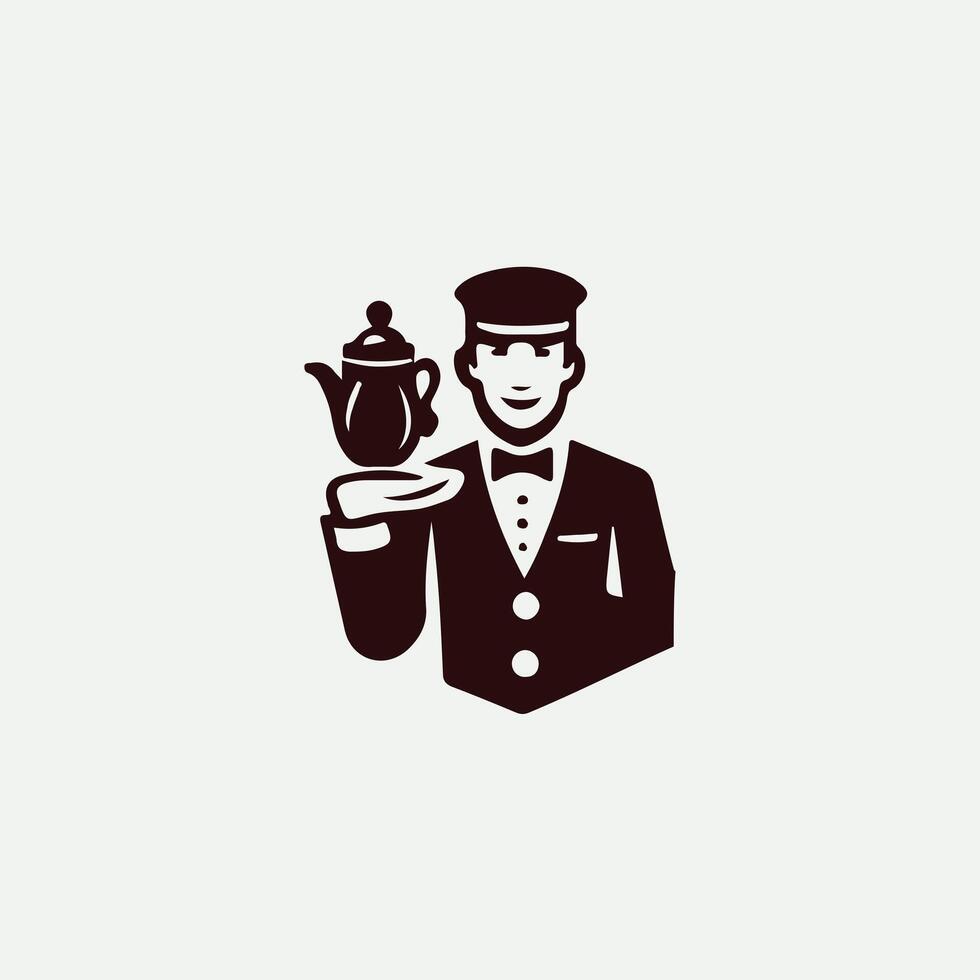 The Serve Suite waiter design vector