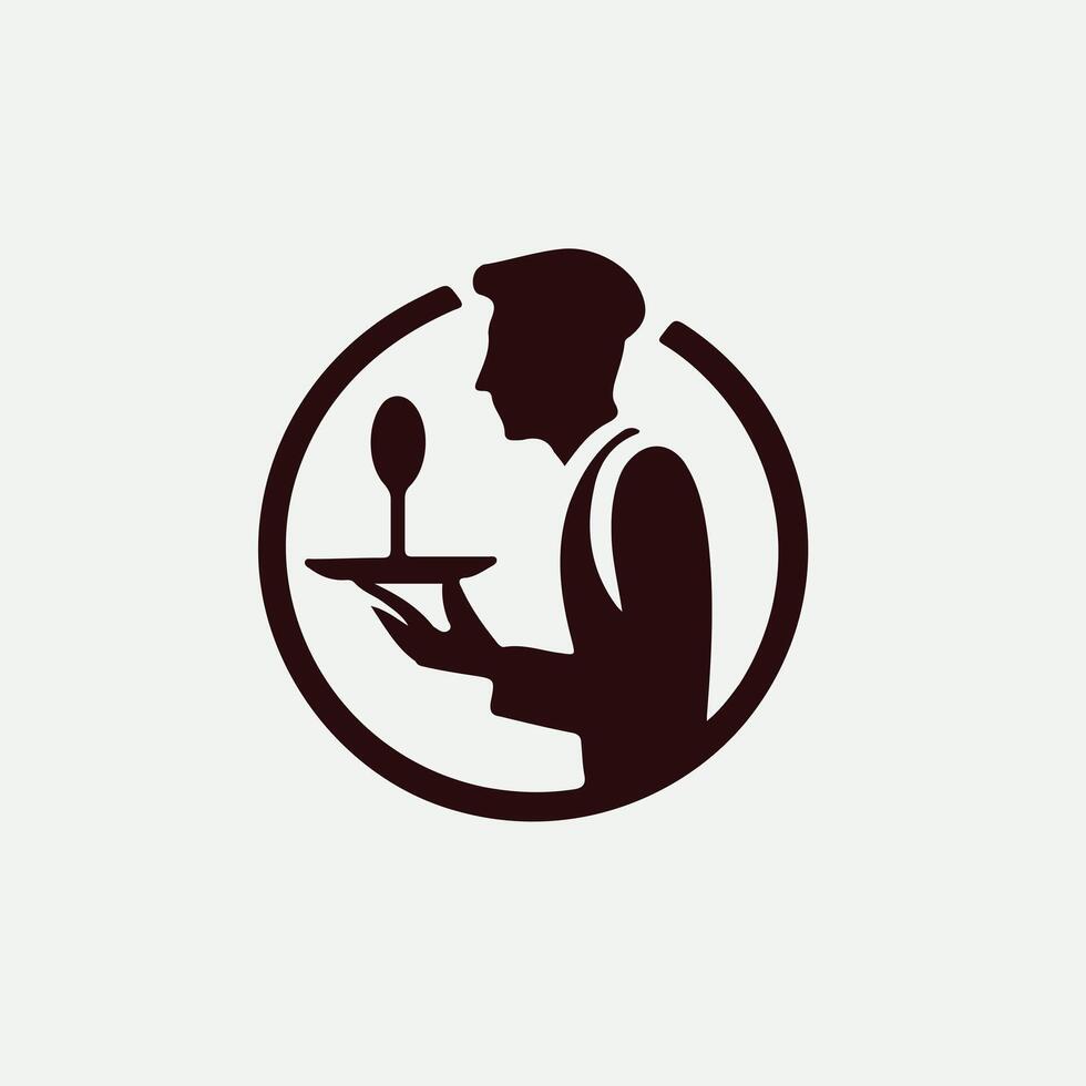 Timely Serve waiter design vector