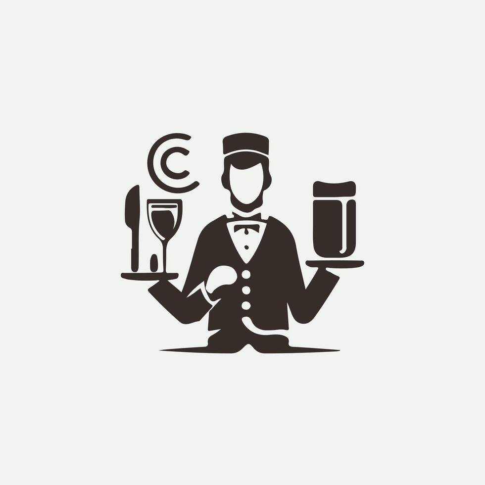 Service Precision waiter design vector