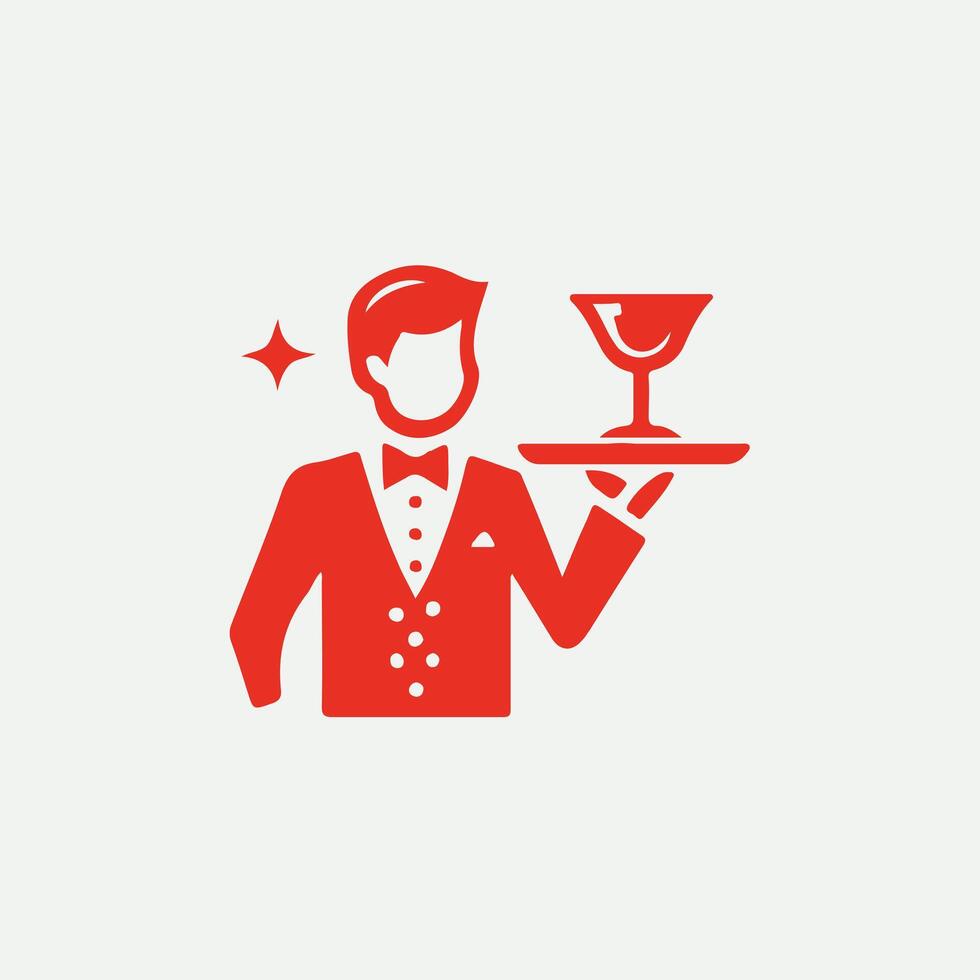 Waiter Pal waiter logo vector