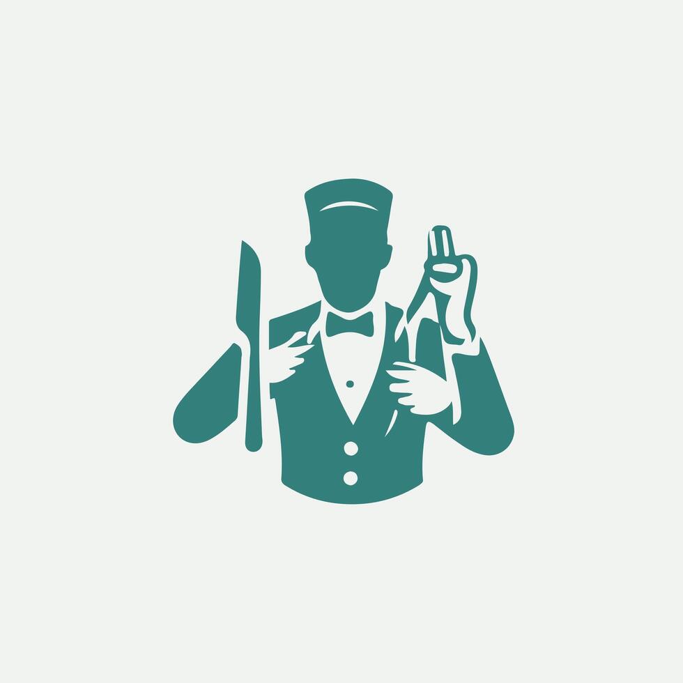 Class Serve waiter logo vector