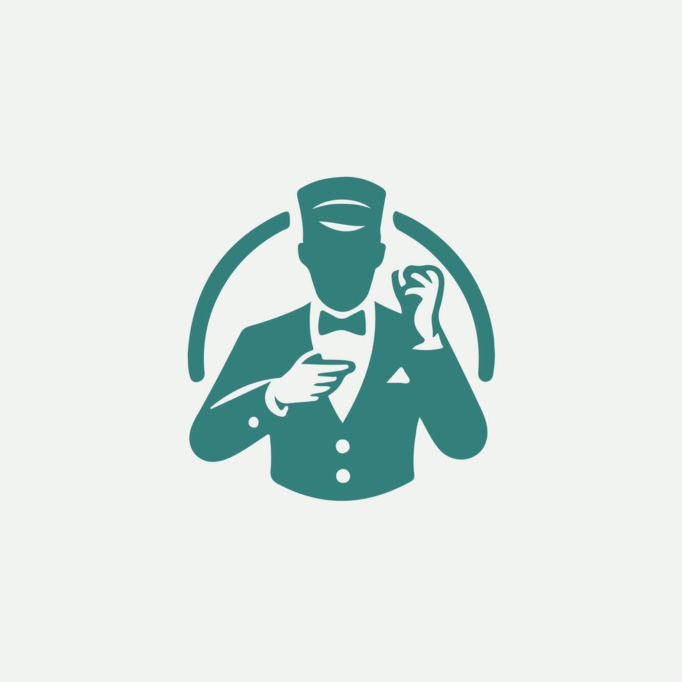 Premier Dining waiter logo vector