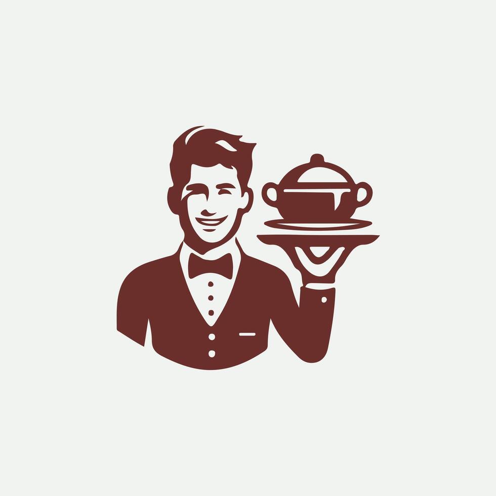 Attendant Flow waiter logo vector