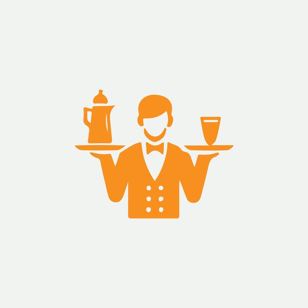 The Waiter Works waiter logo vector