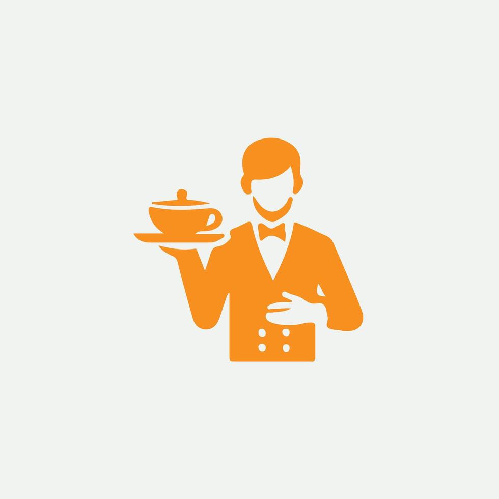 Attendant Pro waiter logo vector