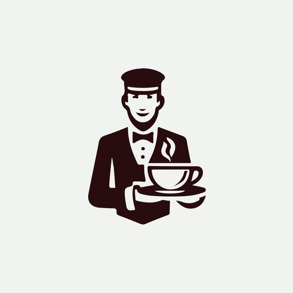The Service Touch waiter logo vector