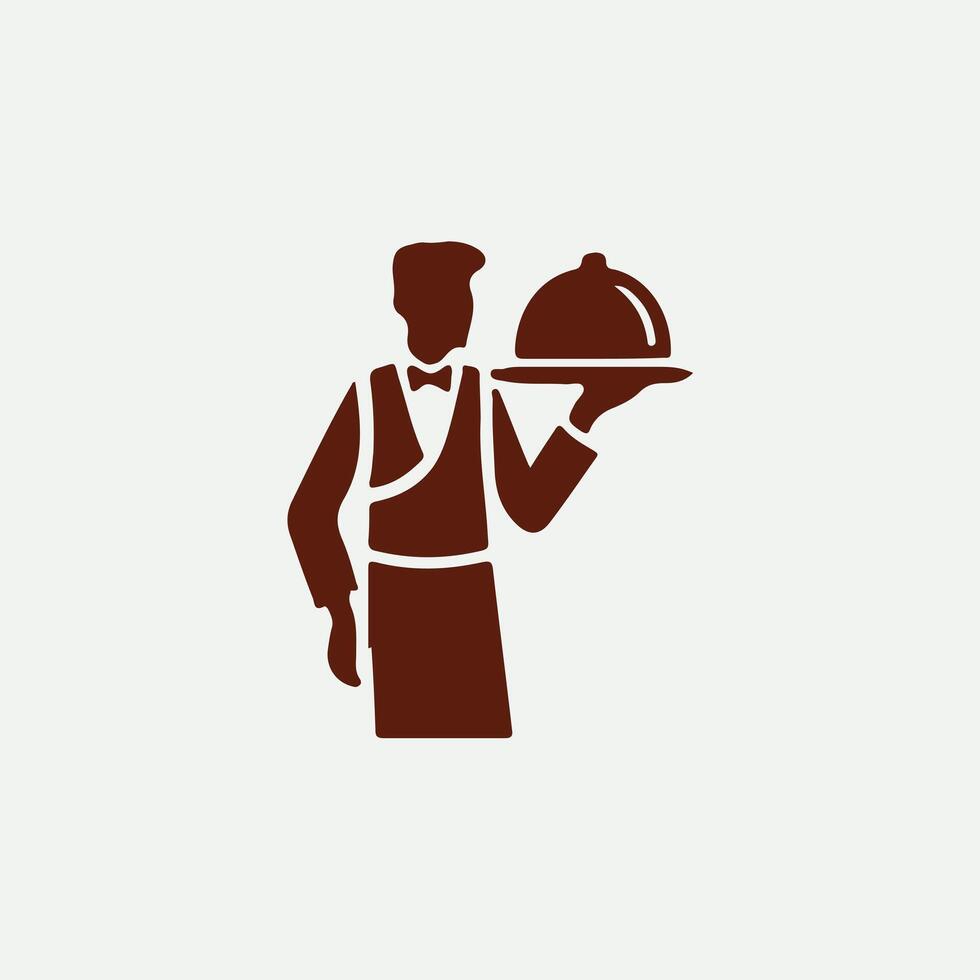 Smooth Serve waiter logo vector