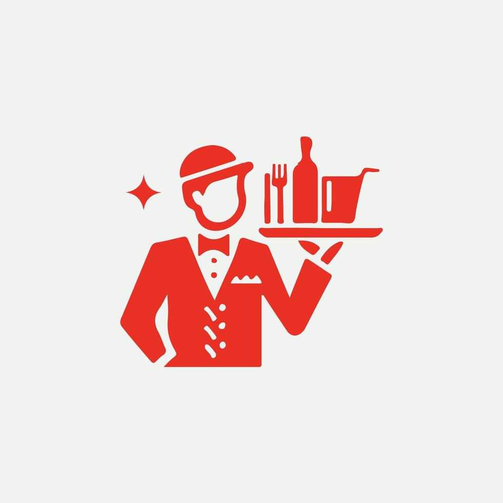 Waiter Flow waiter logo vector