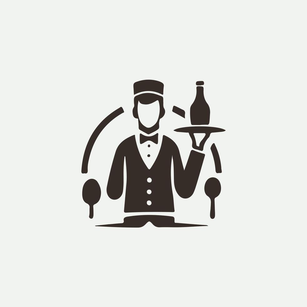 Dining Delight waiter logo vector