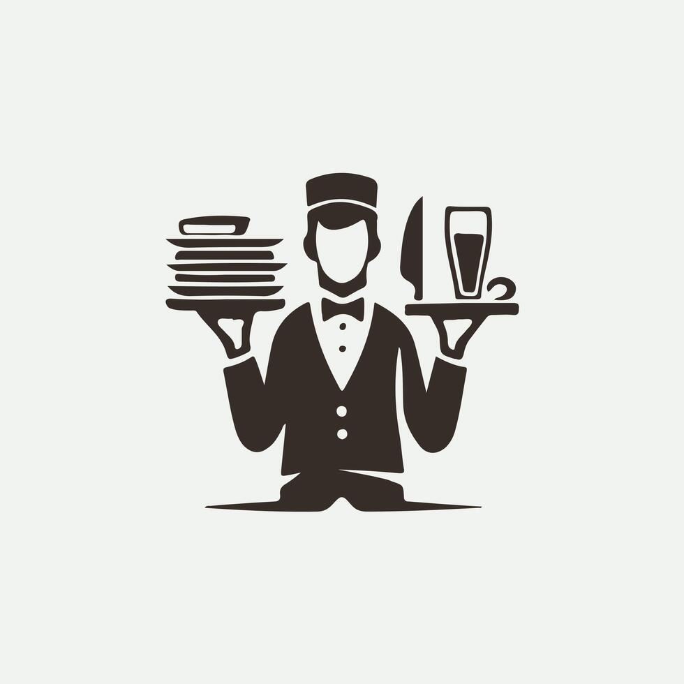 Waiter Master waiter logo vector