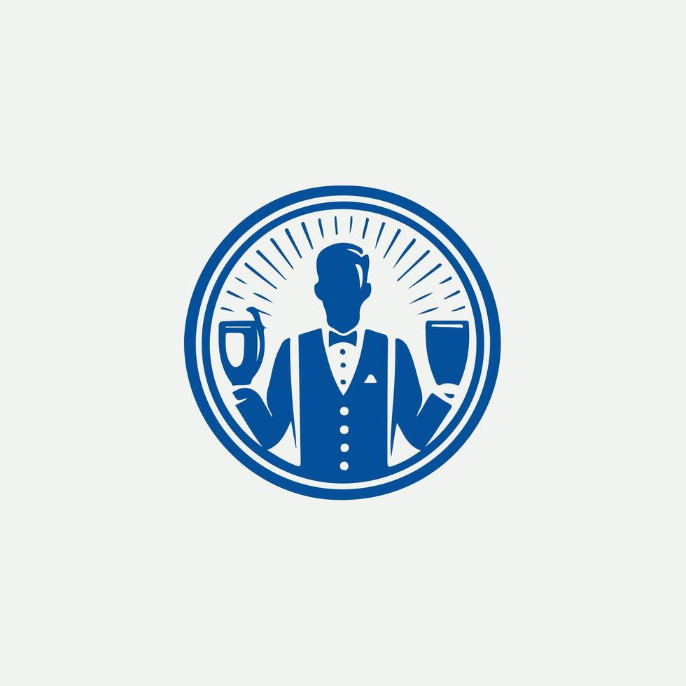 Classy Serve waiter logo vector