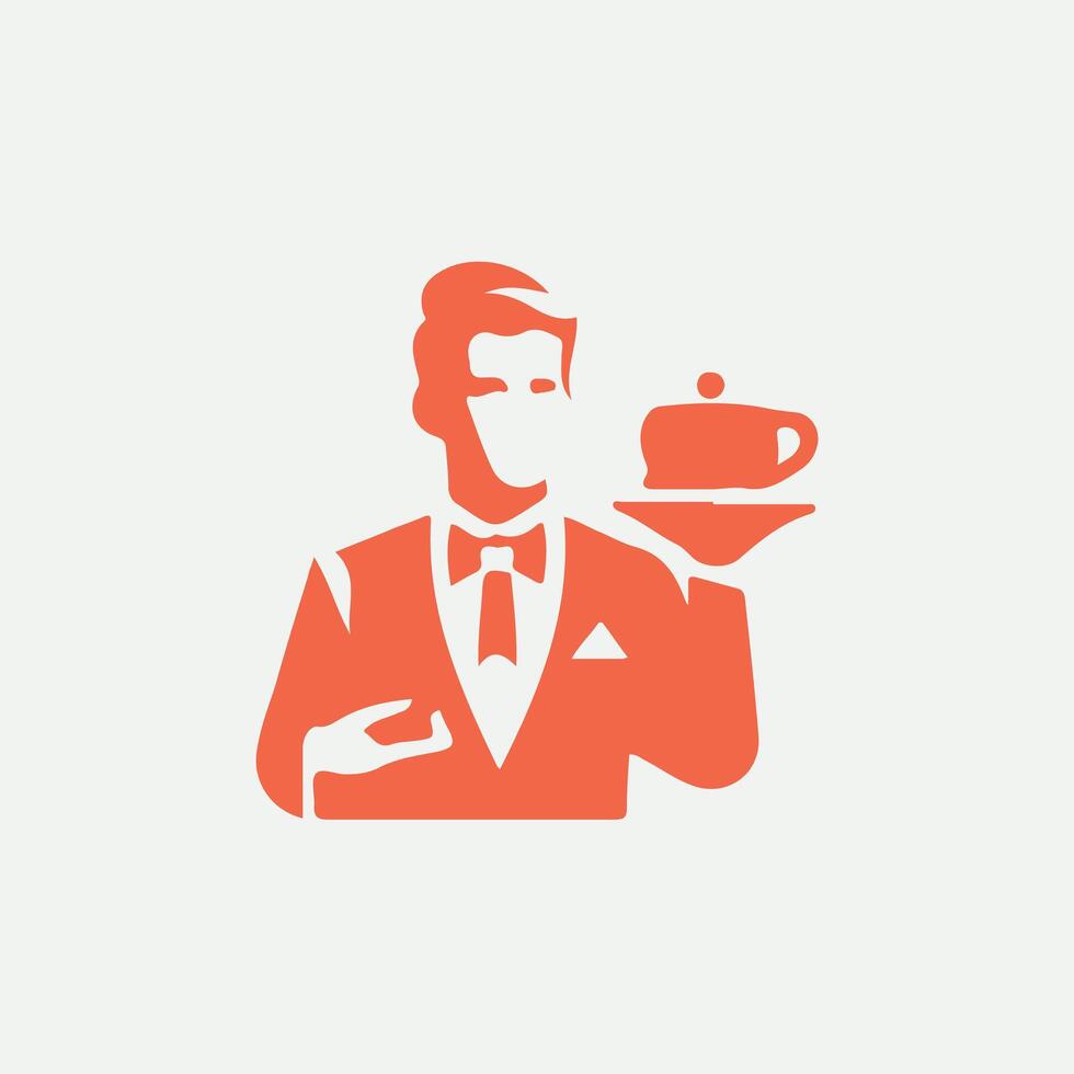 Waiter Hub waiter logo vector