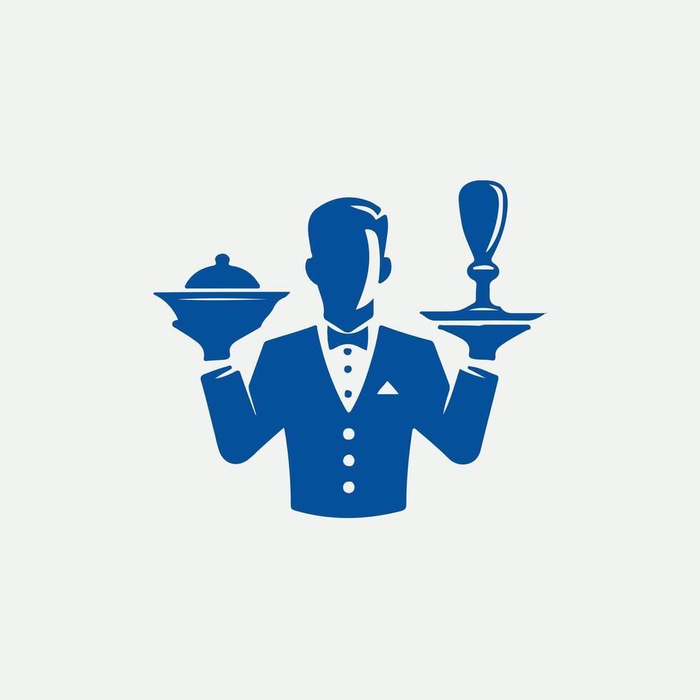 The Serving Pro waiter logo vector