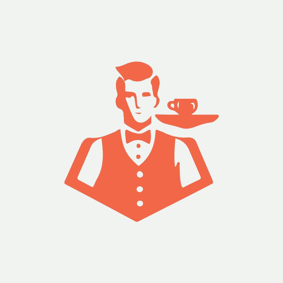 The Wait Staff waiter logo vector