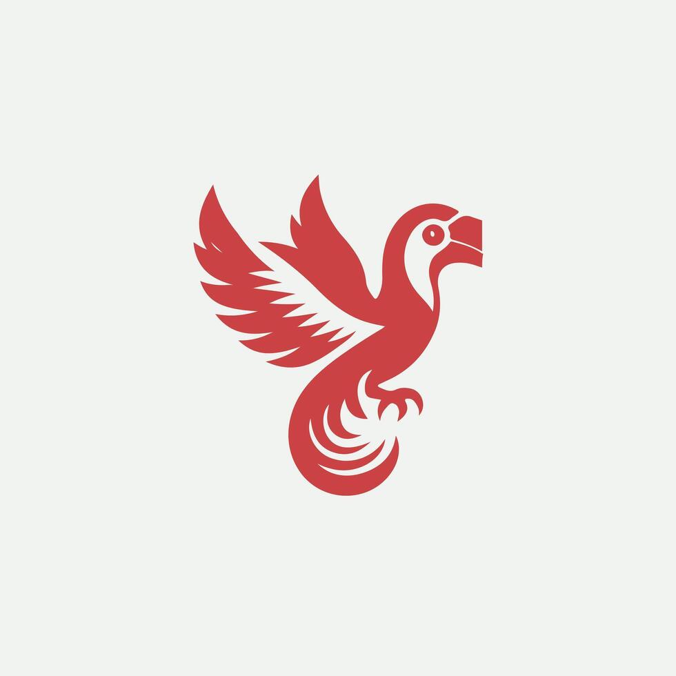 African Grey Parrot Tropical Bird logo vector