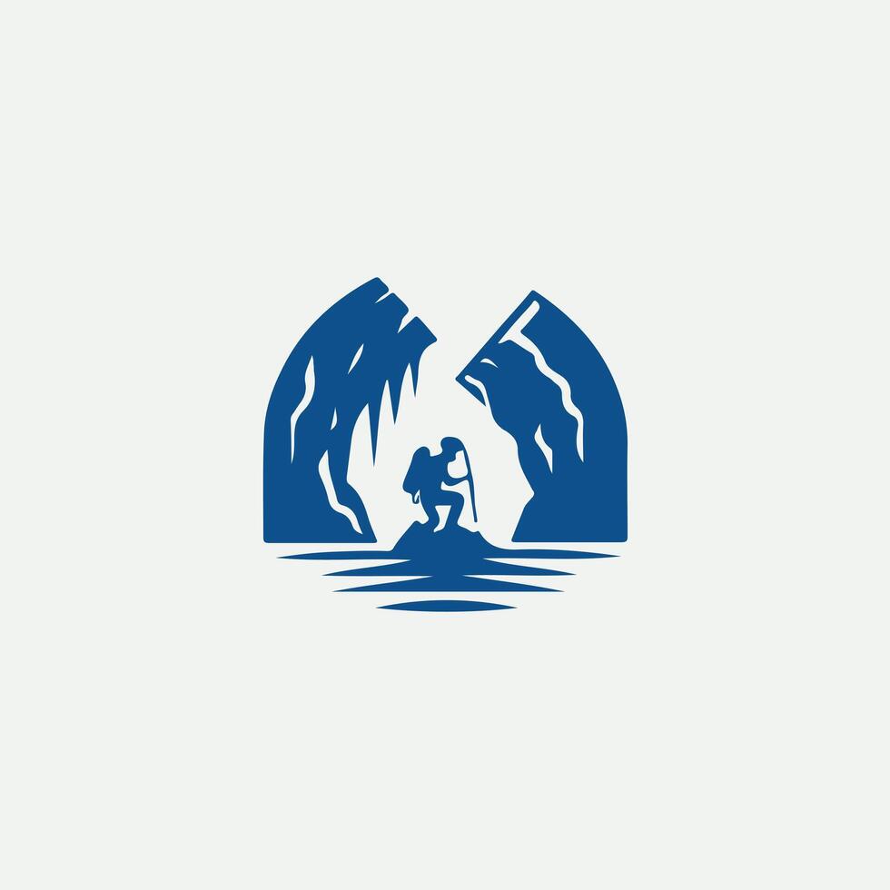 Stone And Shadows Caving Logo Design vector