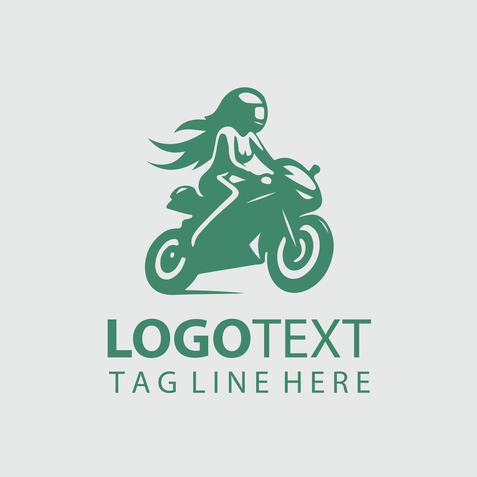 She Woman Rider Logo Design vector
