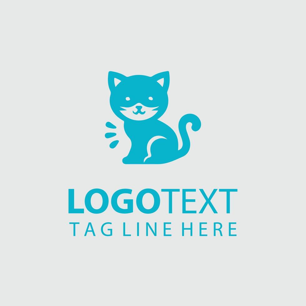 Little Meow Paws Kitten logo vector