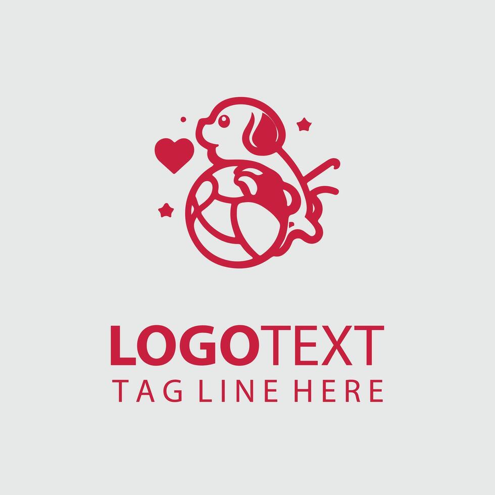 Pawfection puppy logo design vector
