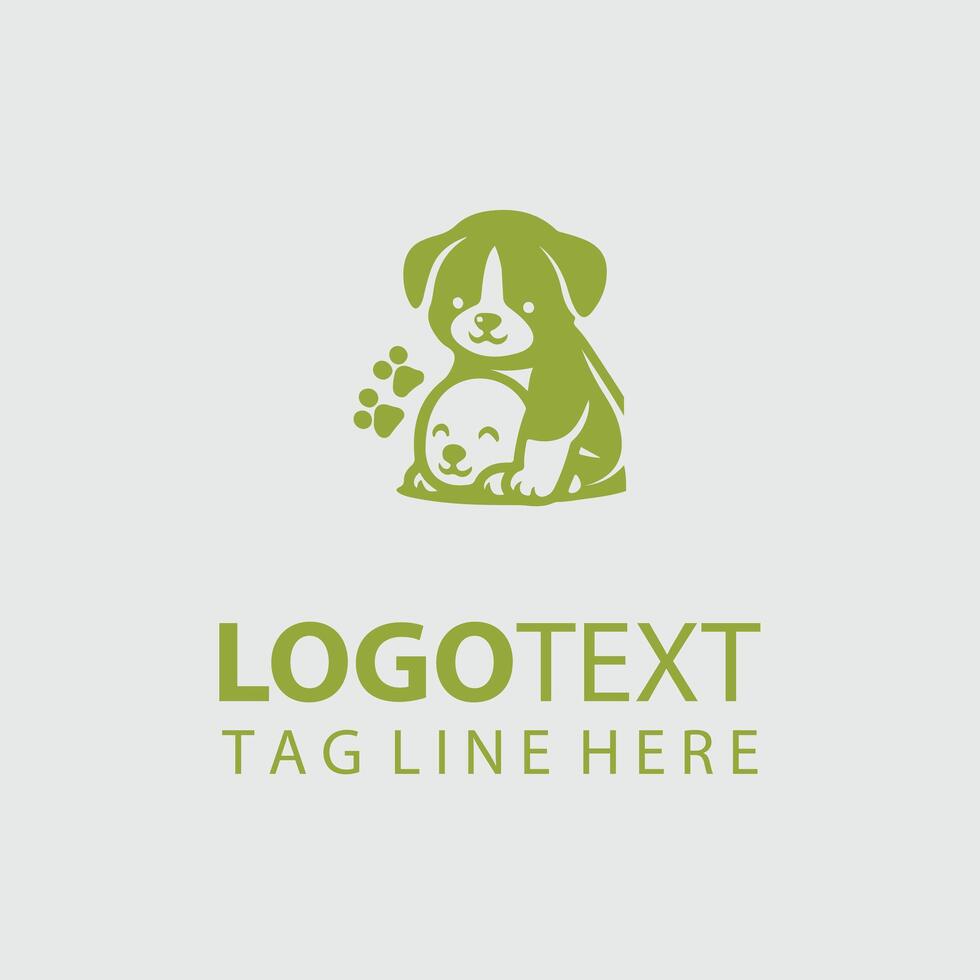 The Paws Kingdom puppy logo design vector