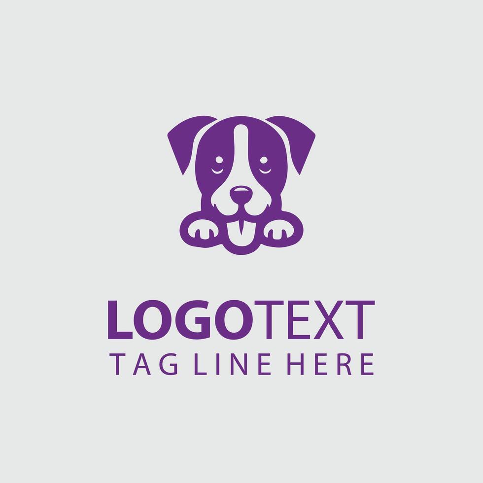 Furry Fun puppy logo design vector