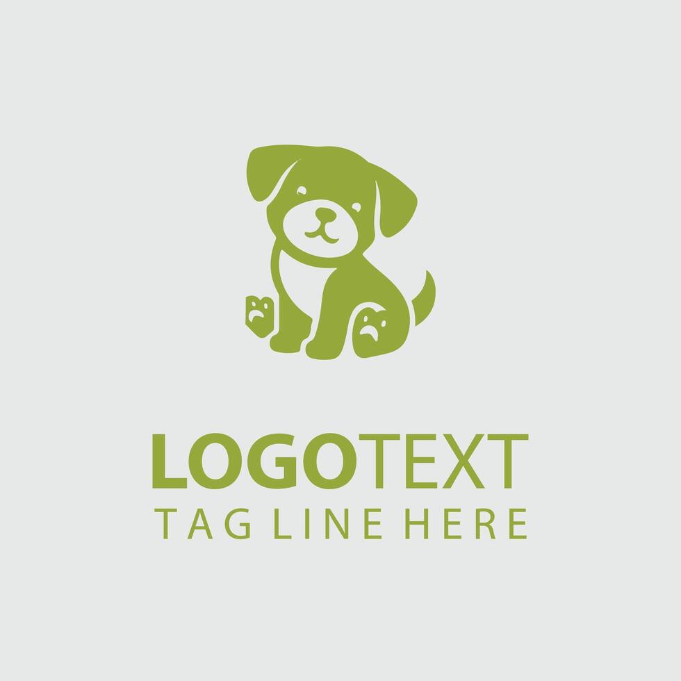 Fluffy Whiskers puppy logo design vector