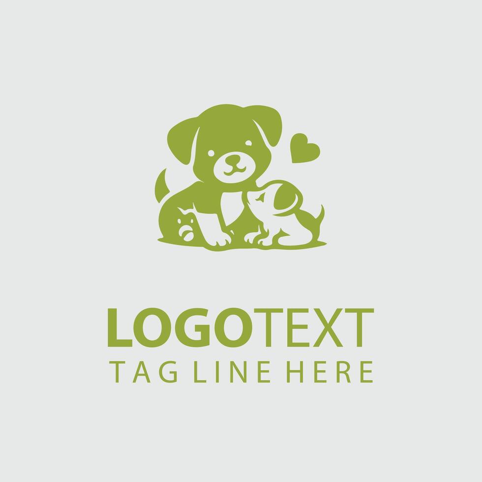 Puppy Love puppy logo design vector