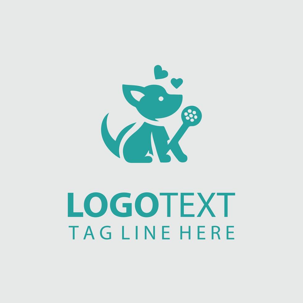 The Puppy Den puppy logo design vector