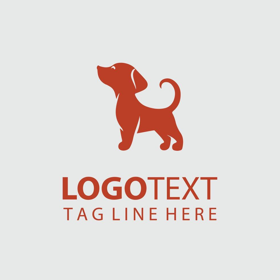 Pup Love puppy logo design vector