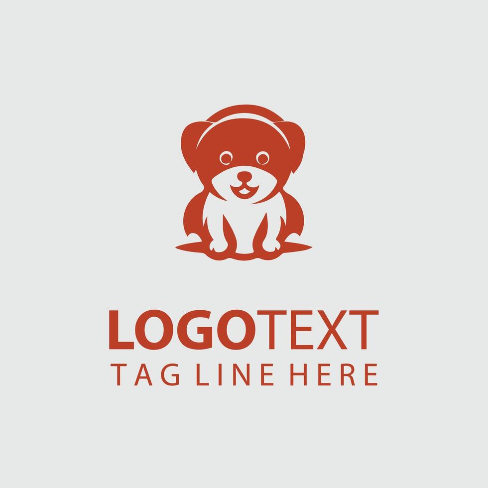 Tiny Tails puppy logo design vector