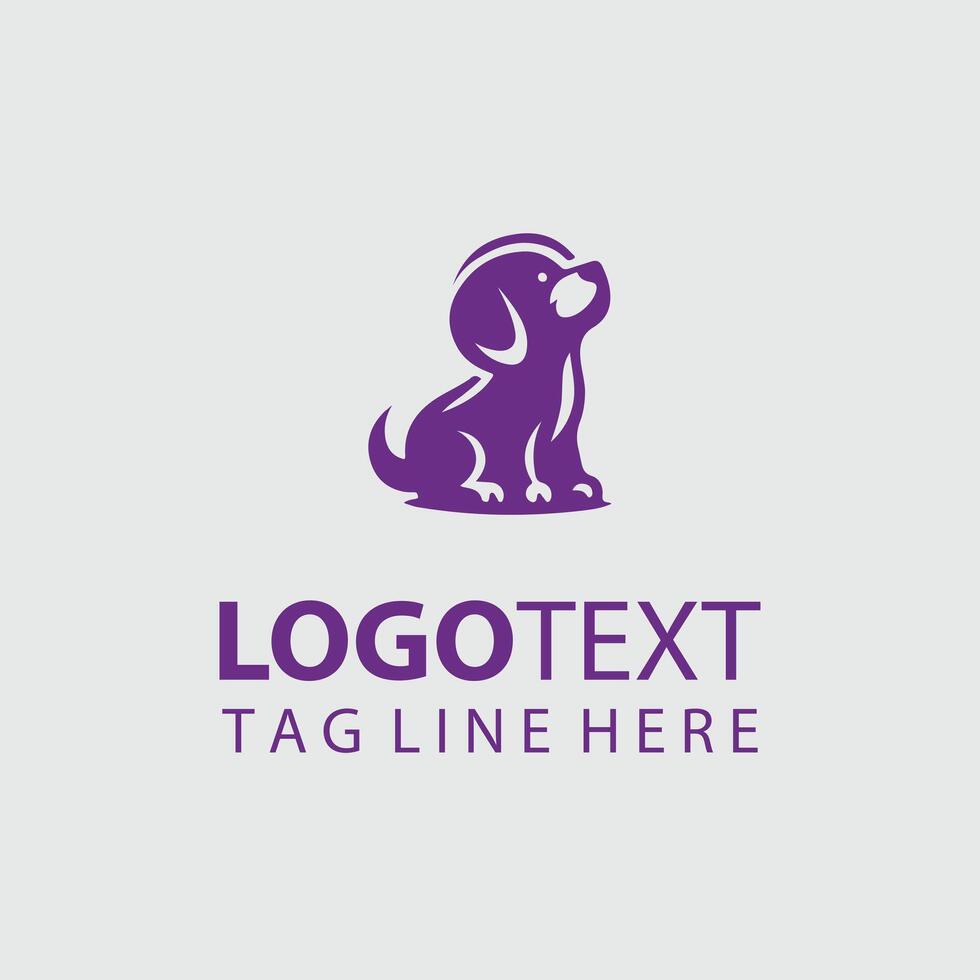 Paws Play puppy logo design vector