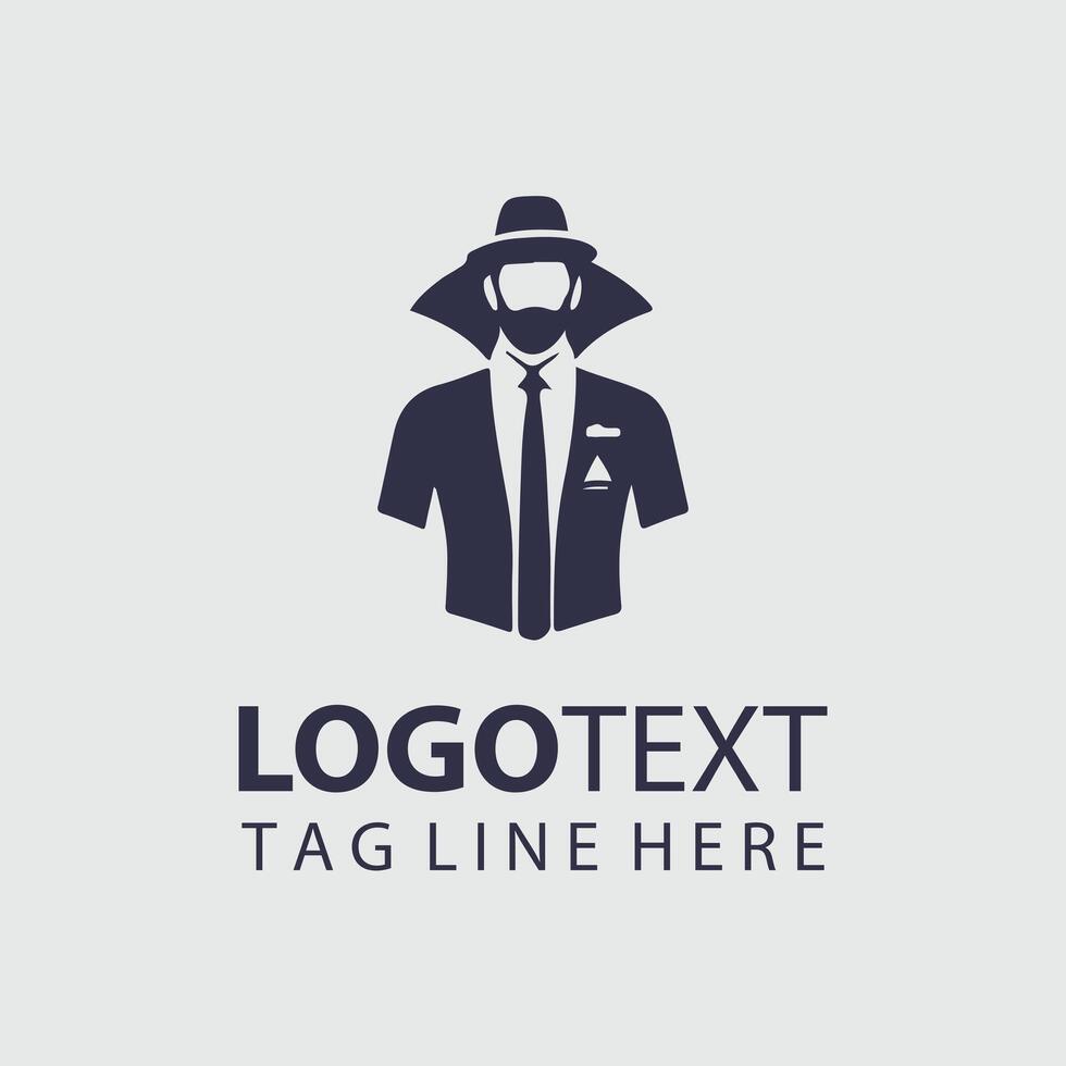 The Classic Cut Man Dress Logo Design vector