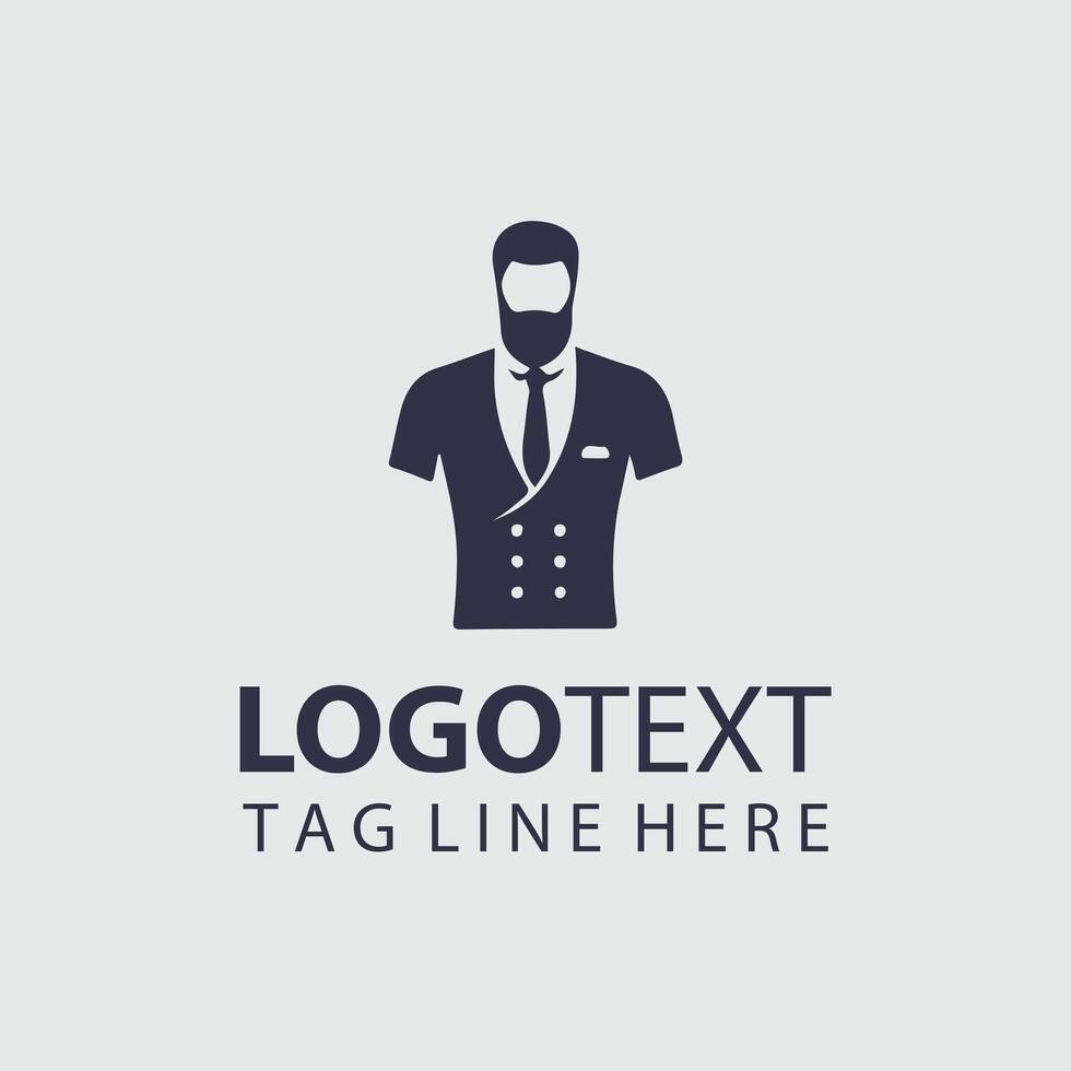 Pure Craft Tailoring Man Dress Logo Design vector