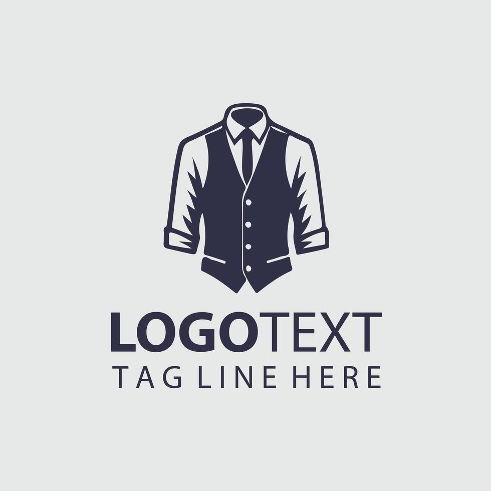 The Modern Draper Man Dress Logo Design vector