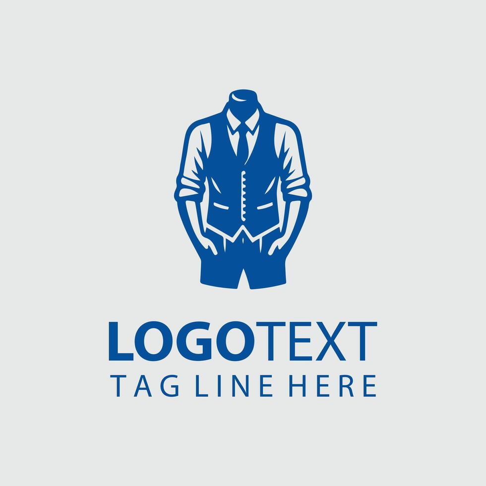 Sharp Thread Man Dress Logo Design vector