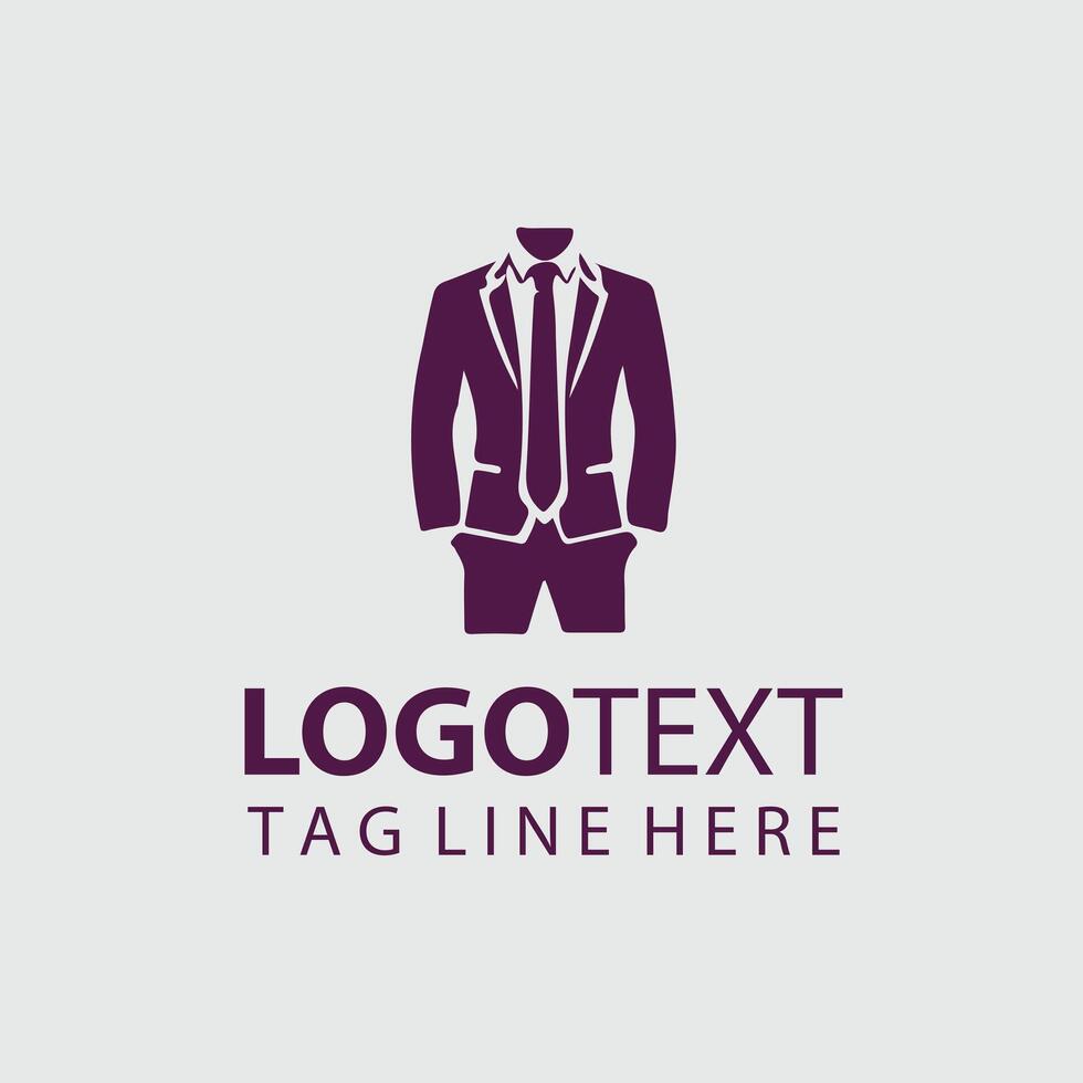 Finely Woven Man Dress Logo Design vector