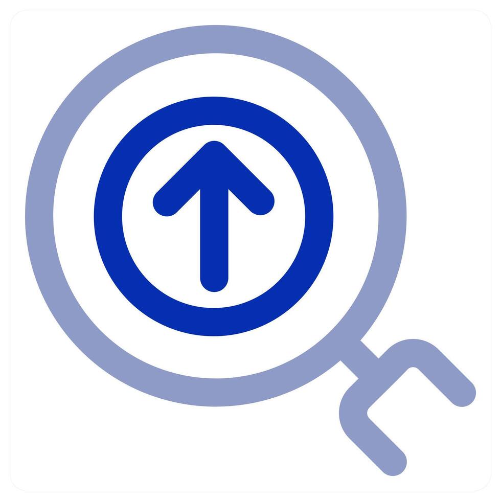 Upload arrow search icon vector