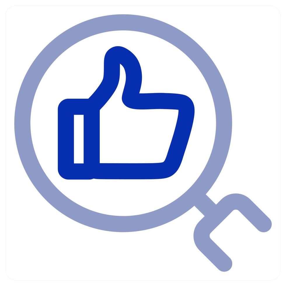 Thumb sup and like search icon concept vector