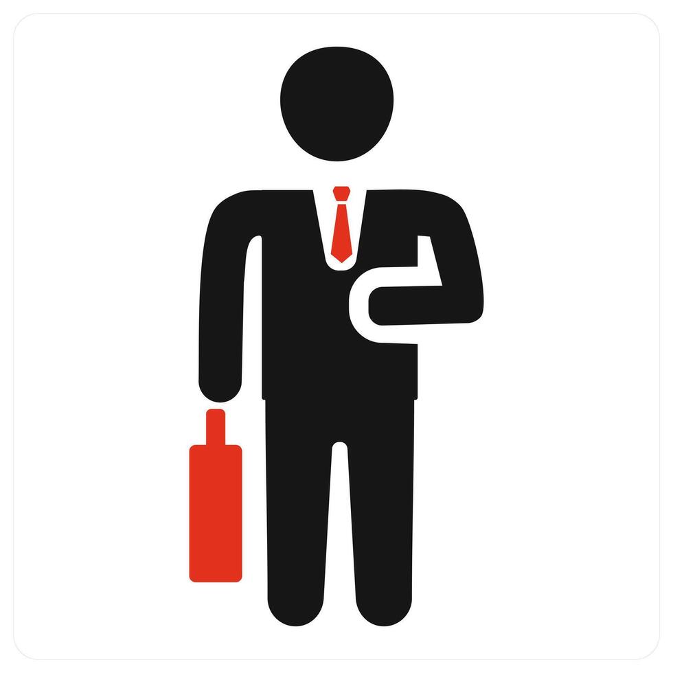Businessman icon concept in red vector