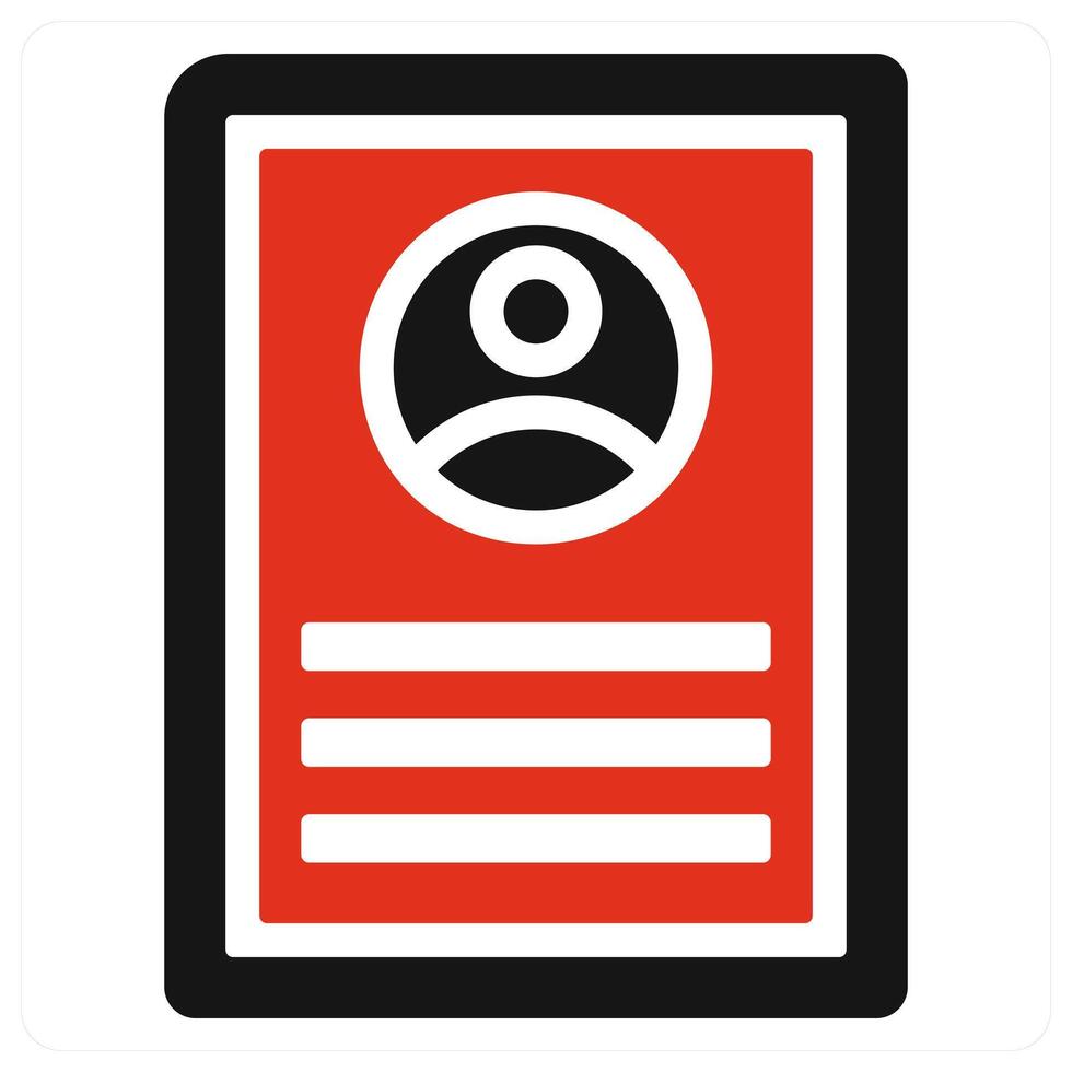 User Details icon in red color vector