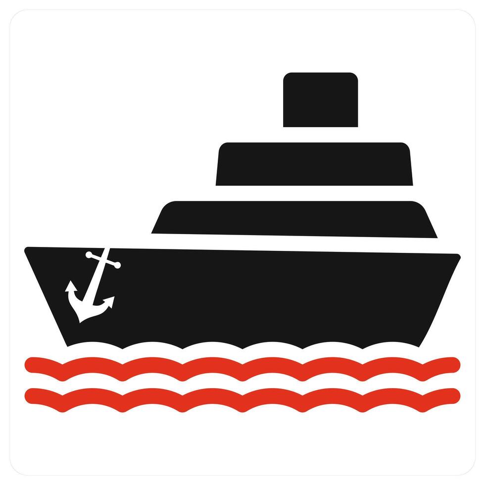 Cruise icon concept in red vector