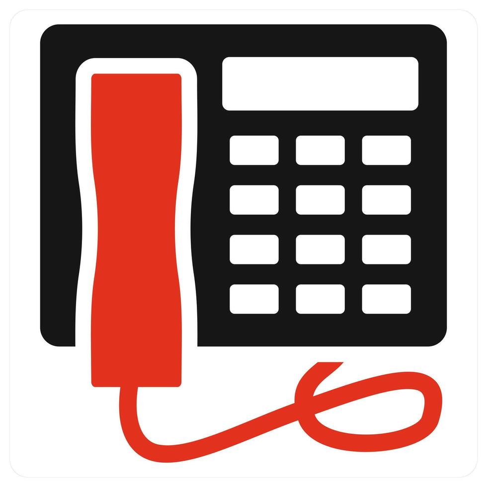 Telephone icon concept in red color vector
