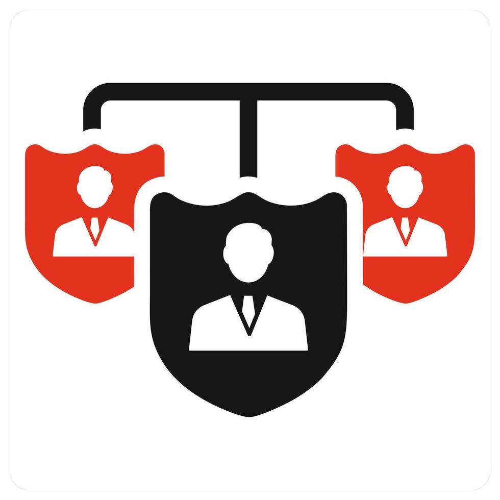 Work Responsibilities icon concept in red vector